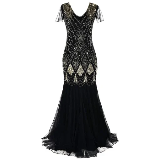 Sequin dress retro dress plus size banquet party dress dress - Image 2