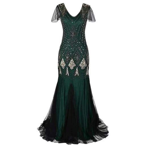Sequin dress retro dress plus size banquet party dress dress - Image 3