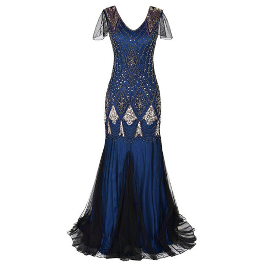 Sequin dress retro dress plus size banquet party dress dress - Image 4