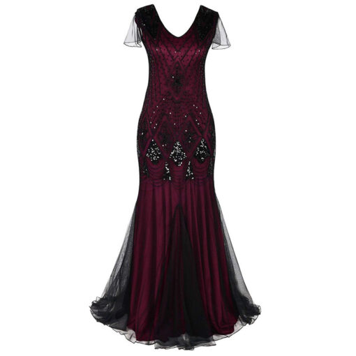 Sequin dress retro dress plus size banquet party dress dress - Image 5