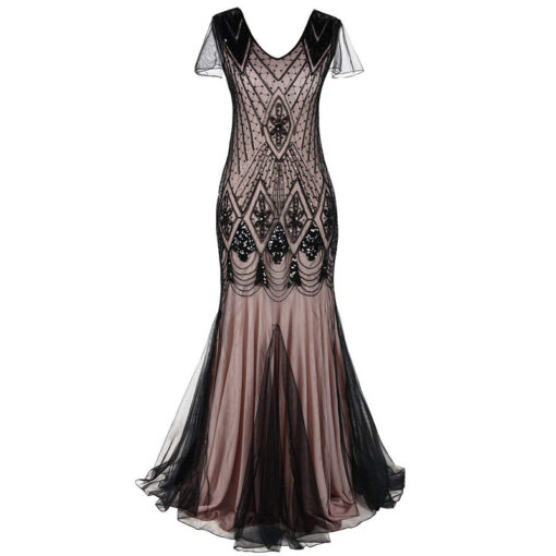 Sequin dress retro dress plus size banquet party dress dress - Image 6