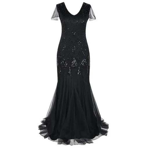 Sequin dress retro dress plus size banquet party dress dress - Image 7
